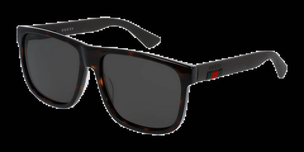 NEW GUCCI men's urban rectangular sunglasses in havana